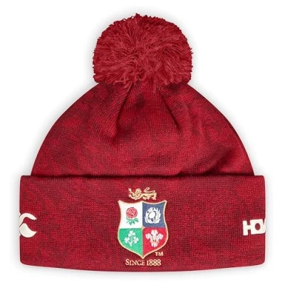 Image of 2024 2025 British &amp; Irish Lions Fleece Lined Bobble Hat (Red)