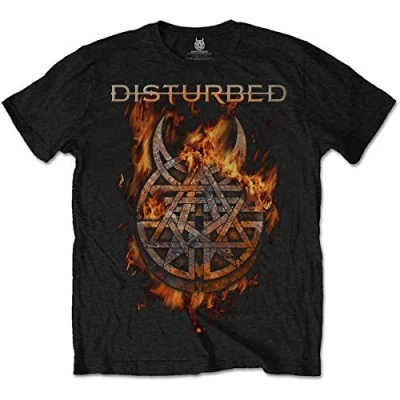Image of Rockoff Trade Men&#039;s Disturbed Burning Belief T Shirt, Black, Large