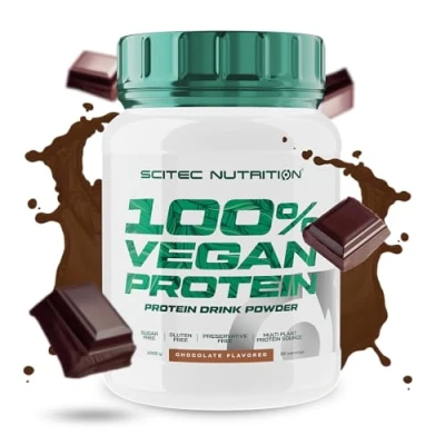 Image of Scitec Nutrition 100% Vegan Protein 5 Plant Based Sources Fortified with Vitamin B12 33g Per Serving Vegan, 1 kg, Chocolate