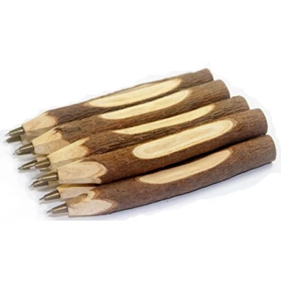 Image of Gullor 10PCS Vintage Handmade Wooden Ballpoint Pen, School Supplies, Stationery Gift
