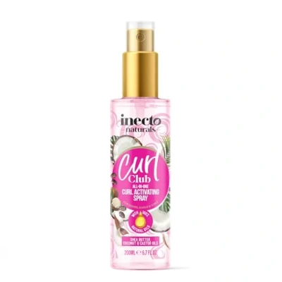 Image of INECTO Curl Club, all In One Activating Spray 200ml, Refresh &amp; Detangle for Curly, Wavey Hair types, Vegan Cruelty Free, 100% Natural