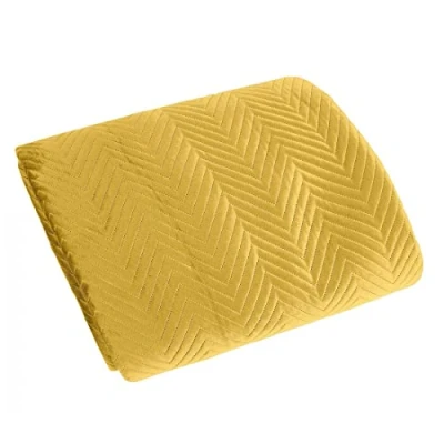 Image of Eurofirany Exclusive Glamour Quilted Bedspread Throw (Sofia Yellow, 220 x 240 cm) Fabric