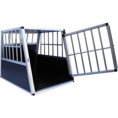 Image of Chameleon Lightweight Aluminium Pet Car Travel Crate for Dog in Transport (Large Single Door Angled)