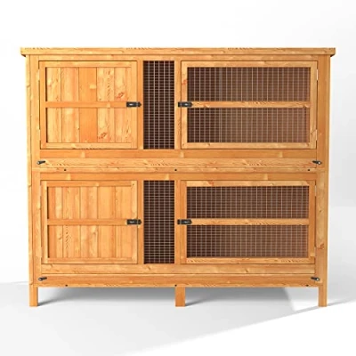Image of The Hutch Company 4ft Chartwell 2 Tier Rabbit Perfect for keeping Rabbits and Guinea Pigs separate