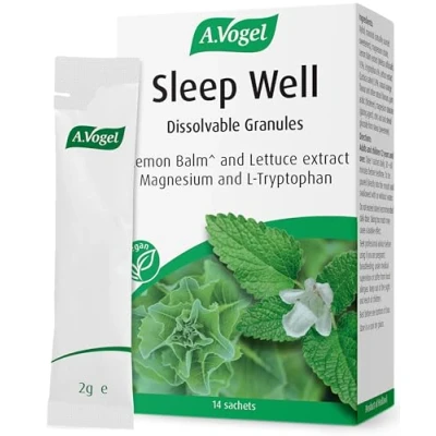 Image of A.Vogel Sleep Well Dissolvable Granules Supplement Pour Directly into Mouth Natural Orange Flavour Extracts of Lemon Balm &amp; Lettuce Magnesium