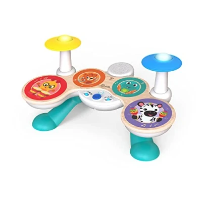 Image of Baby Einstein, Together in Tune Drums​ Safe Wireless Wooden Musical Toddler Toy, Magic Touch Collection, Age 12 months+