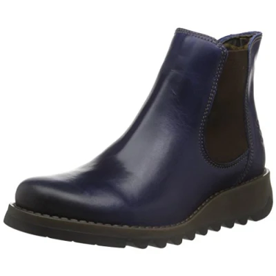 Image of Fly London Women&#039;s Salv Chelsea Boots, Blue, 7 UK