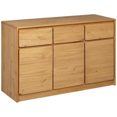 Image of vidaXL Sideboard SAUDA Oak 114x43x75.5 cm Solid Wood Pine