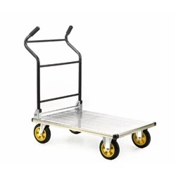 Image of Ergonomic Folding Handles Platform Trolley Castors Silver/Black/Yellow