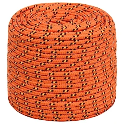 Image of &quot;vidaXL Durable Polypropylene Boat Rope, Braided Anchor Line, Sailing Cord, Versatile Orange 10mm, 250m For Boating, Kayaking, and Fishing&quot;