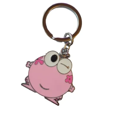 Image of Fat catz copy Unisex Animated Winking Pink Frog Enamel Metal Keyring