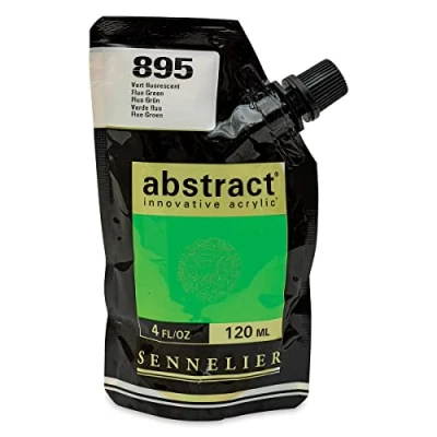 Image of Sennelier Abstract Innovative Acrylic Artist Paint Pouch 120ml (895 Fluorescent Green)