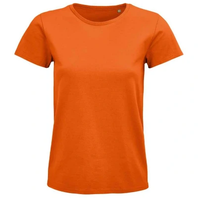Image of SOLS Womens/Ladies Pioneer Organic T Shirt (Orange) Cotton Size Large