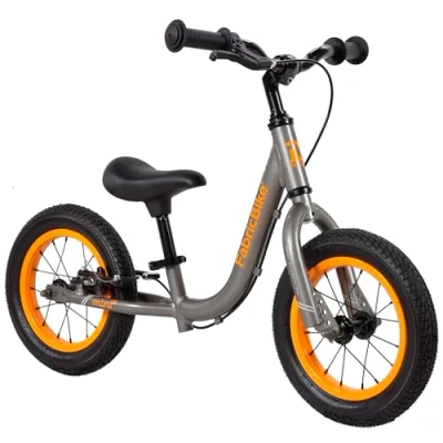 Image of FabricBike Mini 12&quot; Balance Bike for 18 Months 4 Years Old Boys Girls. No Pedal Training Bicycle. Ultralight Learning with Adjustable Handlebars and Saddle. (Mini PRO Graphite &amp; Orange)