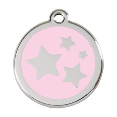 Image of Red Dingo Star Enamel Dog Tag Pink Large