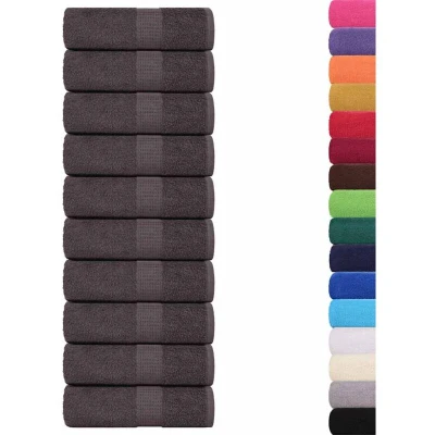 Image of vidaXL Guest Towels 50 pcs Anthracite 30x50 cm 360 gsm 100% Cotton