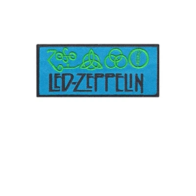 Image of Led Zeppelin Blue Patch Badge Embroidered Iron on Applique Souvenir Accessory