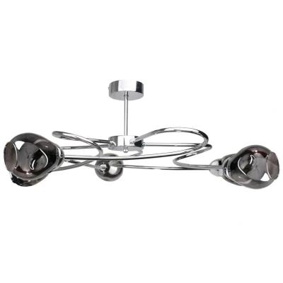 Image of Zahra Multi Arm Semi Flush Ceiling Light Silver, 67cm, 5x E27