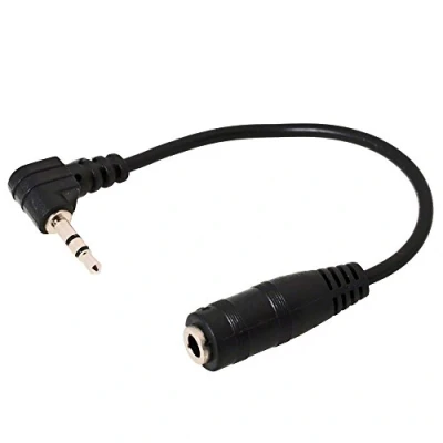 Image of Delock cable audio jack 2.5 mm male angled &gt; 3.5 female 3 pin 14 cm