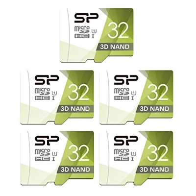 Image of Silicon Power 32GB 5 Pack High Speed MicroSD Card with Adapter