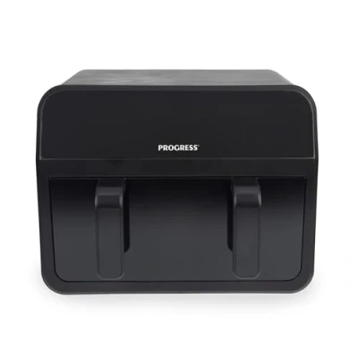 Image of Progress Dual View Air Fryer 7 Litre, Non Stick Cooking Basket, Removable Divider, Family Size Capacity, Viewing Window, Digital LED Touch Display, 6 Functions, Hot Circulation, 2300 W