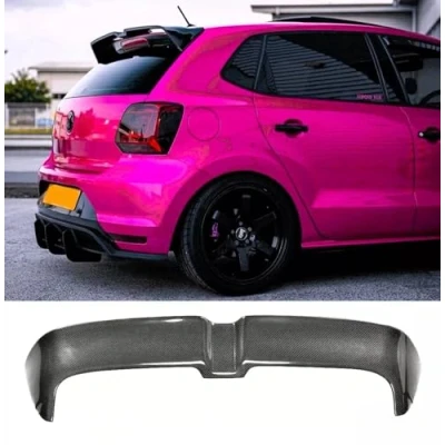 Image of Auto Perfectionists UK Rear Boot Spoiler Compatible With VW Polo MK5 6R 6C GTI R 2009 2017 Oettinger Style ABS Carbon Fibre