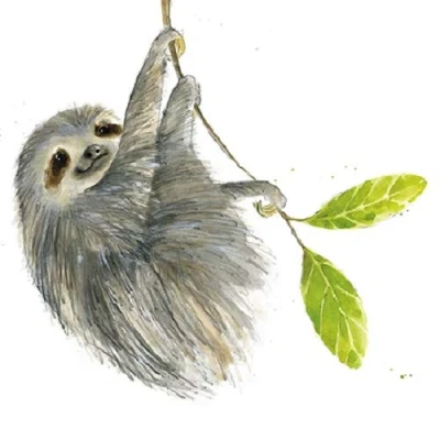 Image of The Great British Card Company Sloth Animal Magic Square Art Greeting Blank Inside Any Occasion AGAM0103