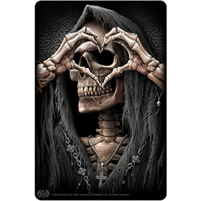Image of Spiral Dark Love Greet Tin Metal Cards L