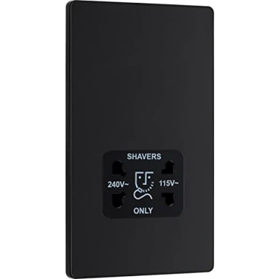 Image of BG Electrical Evolve Dual Voltage Shaver Socket, 115/240V