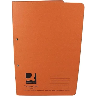 Image of Q Connect Transfer Pocket File 38 mm Capacity Foolscap Orange (Pack of 25)