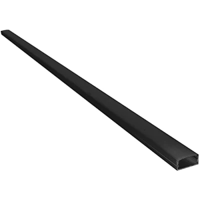 Image of Black Aluminium LED Tape Profile Channel Diffuser Wide Crown 2m