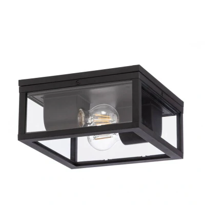 Image of Lindby Kremena outdoor ceiling light, black