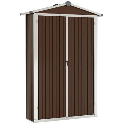 Image of vidaXL Garden Shed Brown 116x45x175 cm Galvanised Steel