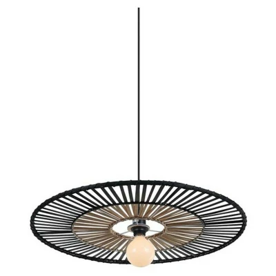 Image of Pehcevo Ceiling Pendant Lamp Bamboo 1x E27 Black