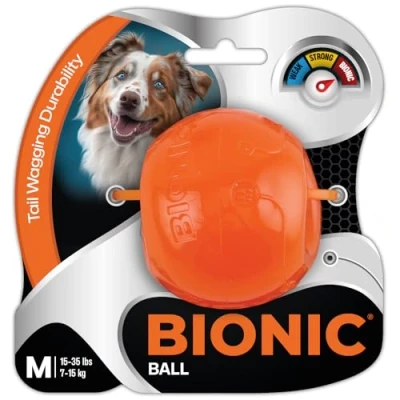 Image of BIONIC Ball Dog Toy, Medium Interactive Chew Toy That Stands Up to The Toughest Chewers, for Dogs Between 15 35 lbs. (7 kg.)