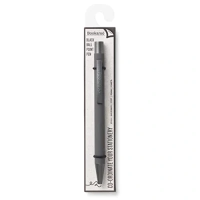 Image of IF Bookaroo Pen, soft touch, colour coated pen with black ink CHARCOAL