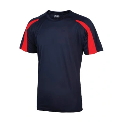 Image of AWDis Contrast Cool T French Navy/Fire Red