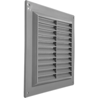 Image of 6&#039;&#039; x Inch / 150 mm Plastic Vent Cover Grey Square Soffit Exhaust Ventilation Louver Air Inlet Grille Built in Screen Mesh HVAC Duct