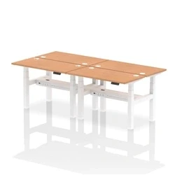 Image of Air B2B 1200x600mm Height Adjustable 4P Bench Desk CP Oak/White