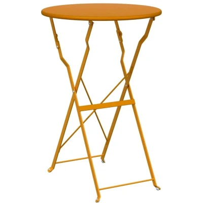 Image of vidaXL Folding Bistro Table Mustard Yellow Ø50x71 cm Powder coated Steel