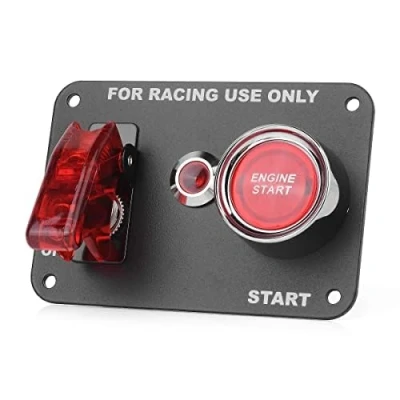 Image of Jtron car switch panel 12v 20a toggle red led indicator ignition push button for racing sport