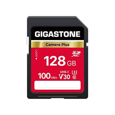 Image of Gigastone 128GB SD Card, Camera Plus, V30 SDXC Memory Card High Speed UHD Video Compatible with Canon Nikon Sony Pentax Kodak Olympus Panasonic Digital Camera, 1 Mini case
