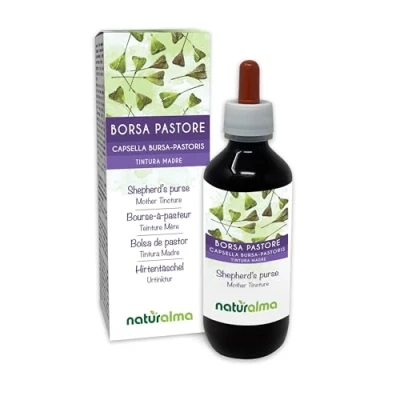 Image of Shepherd&#039;s Purse (Capsella Bursa pastoris) herb Alcohol Free Mother Tincture Naturalma Liquid Extract Drops 200 ml Food Supplement Vegan
