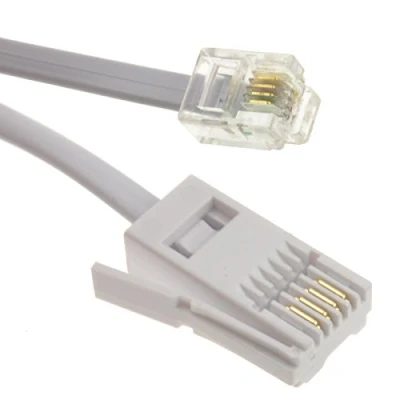 Image of kenable 4 Wire BT Plug to RJ11 Crossover Telephone Cable 5m [5 metres]
