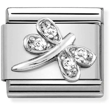 Image of Nomination Silver Crystal Dragonfly Charm