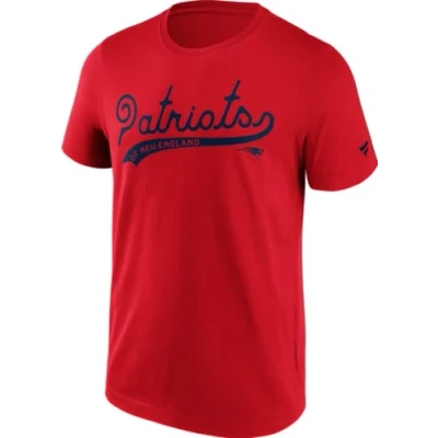 Image of Fanatics New England Patriots Retro Script NFL T Shirt red, XL