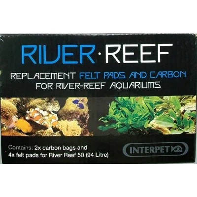 Image of Interpet Replacement Filter Pads And Carbon For The River Reef 94L Aquarium, Kit Includes 2 Bags 4 Felt