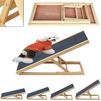 Image of Jupitor Vehicle Ramps for Car Pet Puppy Ramp Dog Ladder Stair Safety Folding Solid Wooden Large Small Folds Flat Adjustable Height 70 * 35cm Travel Sofa and Bed