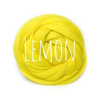 Image of Chunky Wool Lemon for arm Knitting Blanket Weaving Felting Jumbo Yarn Giant Soft 250g (0.55lb)