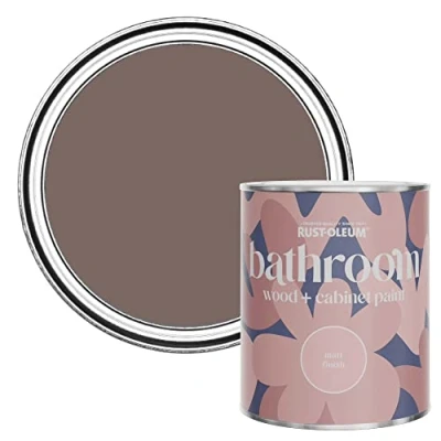Image of Rust Oleum Brown Moisture Resistant Bathroom Wood and Cabinet Paint in Matt Finish RIVERS EDGE 750ML